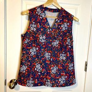 VTG Handmade floral polyester tank sz L (?)